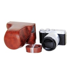 Sarung Kamera Kulit Tas Penutup Tali Sling Kamera untuk Fujifilmfujifinepix XM1 X A1 XA2 16-50 Mm Lensa Kamera Digital (Kopi) -Intl