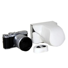 Leather Camera Case Cover Bag Camera Sling Strap untuk FujifilmFujiFinepix XM1 X A1 XA2 16-50mm Lensa Digital Tas Kamera (Putih) -Intl