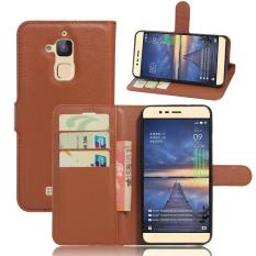 Leather Case Flip Berdiri Kartu Slot Cover untuk Asus Zenfone Pegasus 3 (Brown)-Intl
