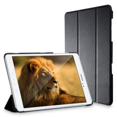 Leather Cover Skin Shell Case for Samsung Galaxy Tab A 9.7 T555 T550 P550 9.7 (Black)