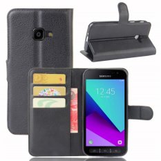 Taoyi Kualitas Tinggi Kulit Flip Kotak Sarung Pelindung untuk Samsung Galaxy Xcover 4/G390F (Hitam)-Intl