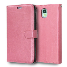 Kulit dengan Pemegang Kartu Kredit untuk Samsung Galaxy Note 3 III N9000/N9002/N9005 (Pink)