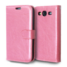 Kulit dengan Pemegang Kartu Kredit untuk Samsung Galaxy S3 I9300 (Pink)