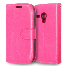 Kulit dengan Pemegang Kartu Kredit untuk Samsung Galaxy S3 Mini (Pink)