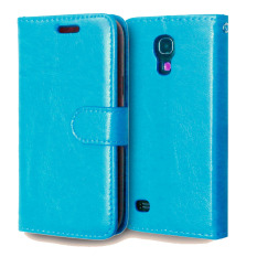 Kulit dengan Pemegang Kartu Kredit untuk Samsung Galaxy S4 Mini (Biru)