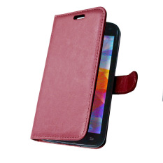 Kulit dengan Pemegang Kartu Kredit untuk Samsung Galaxy S5 I9600 (Merah)