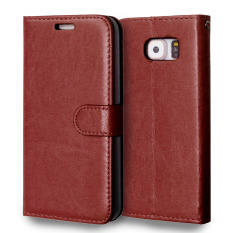 Kulit dengan Pemegang Kartu Kredit untuk Samsung Galaxy S6 (Brown)