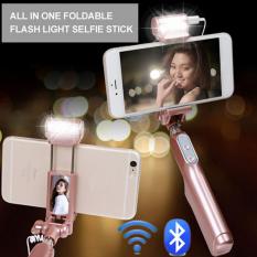LED Flash Mengisi Lampu Dapat Diperpanjang Bluetooth Selfie Stick Monopod untuk IPhone 6/6 S/7 Plus Samsung Android -Intl