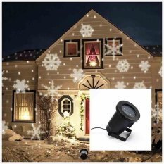 LED Light Auto Moving Snowflake Proyektor Dekorasi Natal Indoor Outdoor-Intl