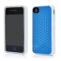 Leegoal Blue with White Side Silicone Rubber Sole Vans Waffle CaseCover for IPhone5/5S