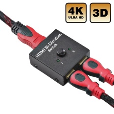 Leegoal HDMI Switcher 2 Port Dua Arah Saklar Manual 2X1/1X2 HUB HDMI-HDCP Passthrough mendukung Ultra HD 4 K 3D 1080 P-Intl