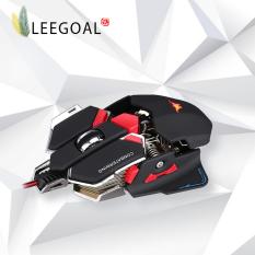 Leegoal Game Kabel mouse Diprogram 10 Tombol Combaterwing 4800 Dpi Kabel Optik Profesional Gaming Mouse, HITAM