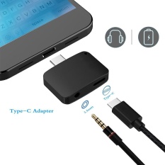 LeegoalUniversal 2 In 1 Mini Tipe-C untuk 3.5mm Jack AUX Headphone Audio Splitter Converter Adapter dengan Tipe -C Pengisian Port Pengisian dan Mendengarkan Musik Semua Tipe-c Ponsel-Intl