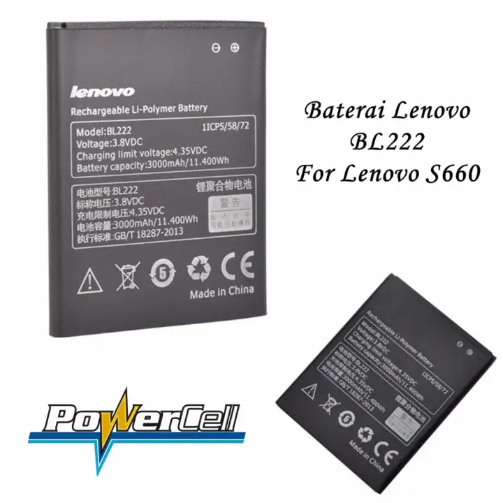 Lenovo Baterai Bl222 For Lenovo S660 Original Hitam Lazada Indonesia