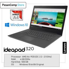 Lenovo IdeaPad 320-14AST AMD A4-9120 / AMD Radeon R3 / 4GB DDR4 / 500GB / WINDOWS ORIGINAL / 14 Inch / Slim Desain / Garansi Resmi Lenovo Indonesia