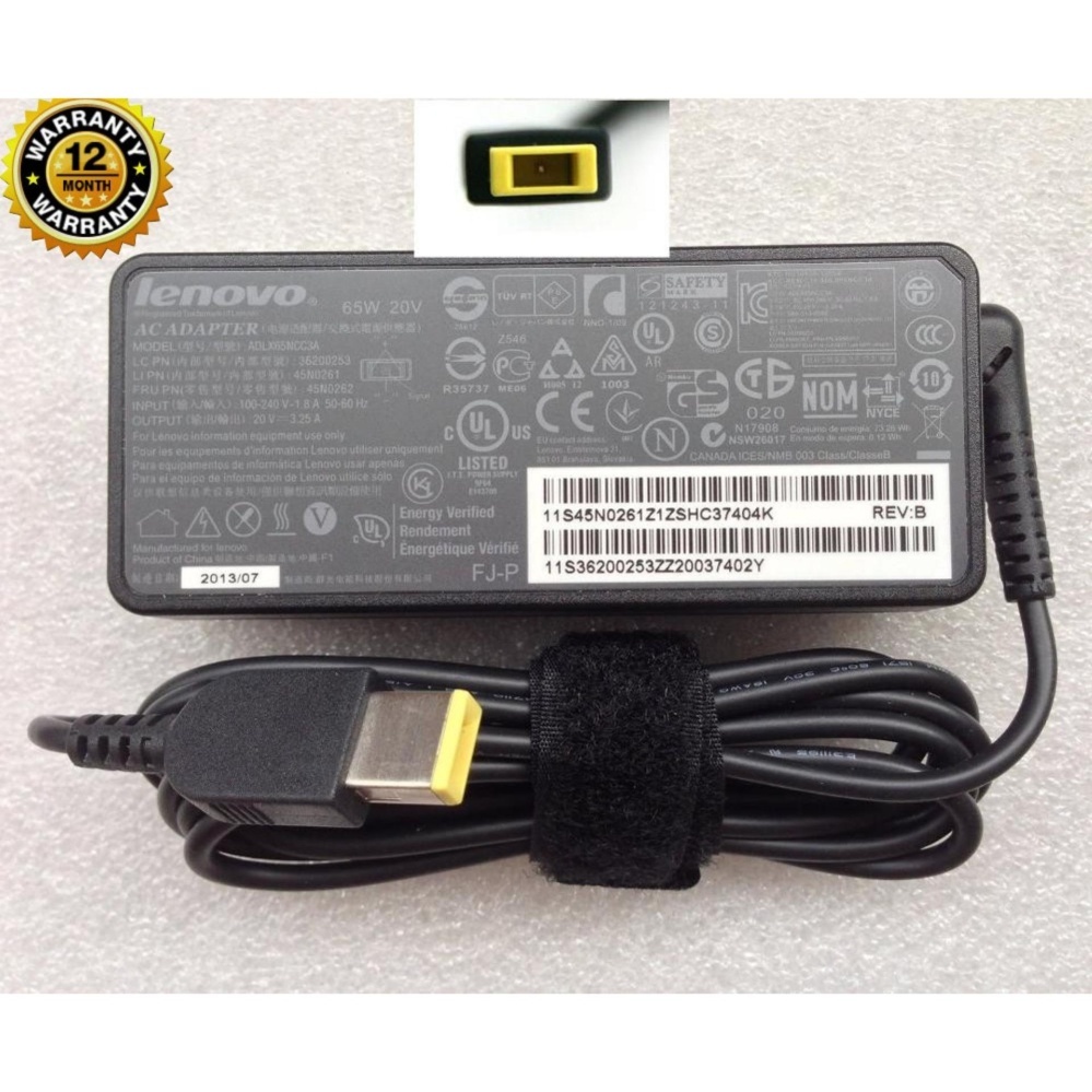 LENOVO Original Adaptor Charger Notebook Laptop 20V 3,25A (usb) Berikut Kabel Power