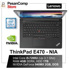 Lenovo ThinkPad E470-NIA Intel Core i5 Nvidia GeForce 940MX 2GB RAM 4GB DDR4 HDD 1TB DOS Finger Print IPS FHD Garansi Resmi