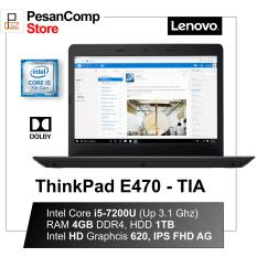 Lenovo ThinkPad E470-TIA Intel Core i5 RAM 4GB DDR4 HDD 1TB DOS Intel HD Finger Print IPS FHD Garansi Resmi