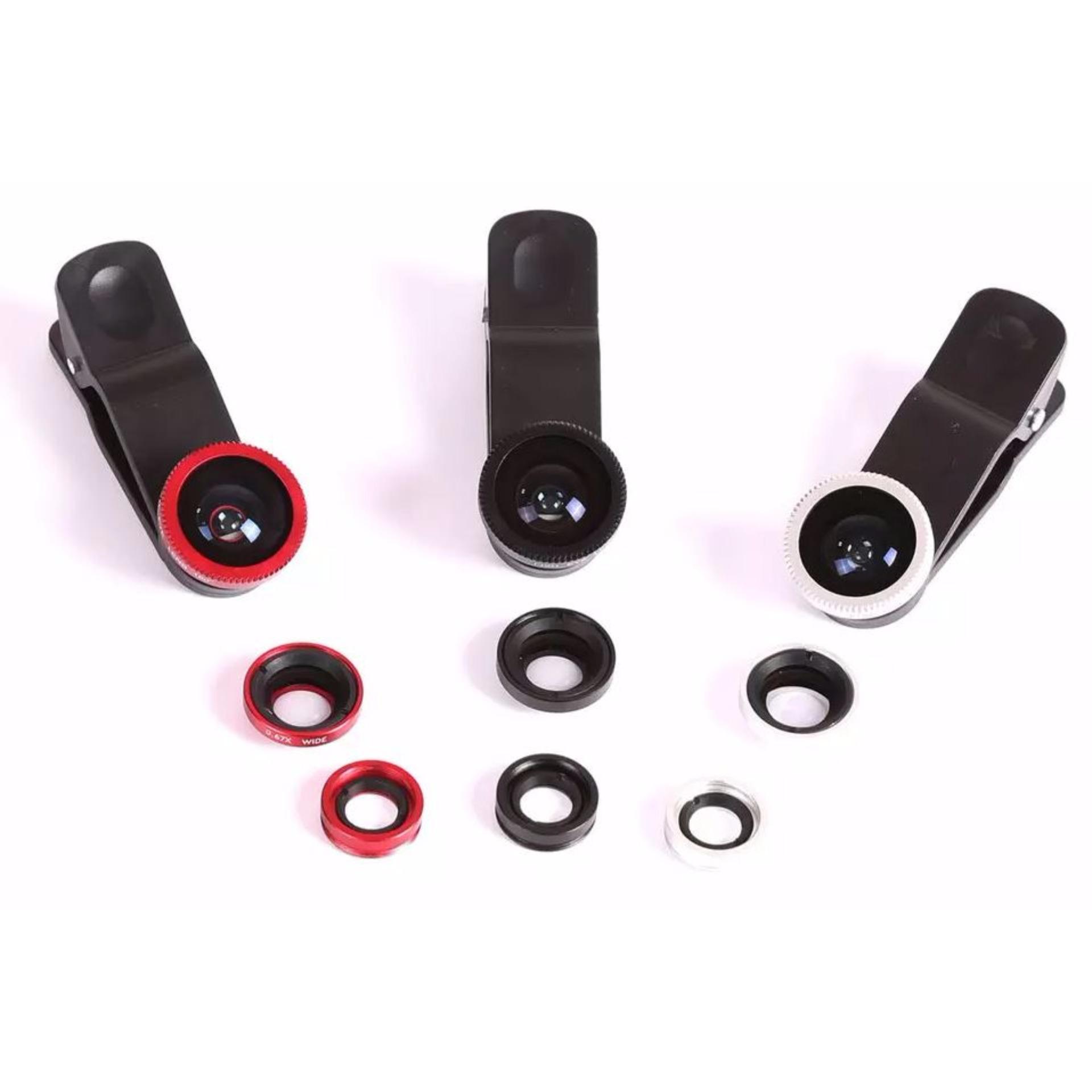 3 In 1 Lens Kit Clip On 180 Degree Supreme Fisheye Lens 