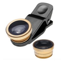 Lensa Fisheye 3in1 For Universal Smartphone Fisheye - Wide - Macro - Gold