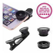 Lensa Fisheye 3in1 For Universal Smartphone Fisheye, Wide,Macro - Hitam
