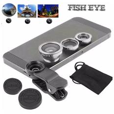 Lensa Fisheye 3in1 For Universal Smartphone Fisheye, Wide,Macro-Silver