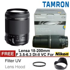 Lensa Tamron For Nikon 18-200mm F 3.5-6.3 DI-II VC Free Lens Hood + FIlter UV