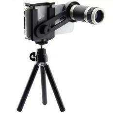Lensa Telezoom tripod 8x for Smartphone Include Tripod Mini - Hitam