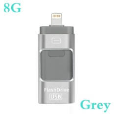 Lightning 3 In 1 Card Reader, USB Flash Drive 8 GB/16 GB/32 GB/64 GB untuk IPhone Lightning Ke Logam Pen Drive U Disk untuk IOS10 Memory Stick. (Emas Rose, Emas, Hitam, Abu-abu)-Intl