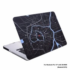 Lightning Power-Rubberized Plastic Hard Shell Cover Case for Macbook Pro 13'' (Model: A1278) w/ a CD-ROM Drive, the NON Retina Display Model (Map Pattern) - intl