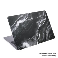 Lightning Power-Rubberized Plastic Hard Shell Cover Case for NewMacBook Pro 13 inches (Model: A1706 & A1708. Released in 2016).Black Marble Pattern (Black Marble Pattern) - intl