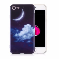 Lightning Daya-Iphone 8 iPhone 7 Tpu Case + Ponsel Tali Penyandang, lembut Ramping Sesuai Fleksibel TPU Case untuk Apple iPhone 7 (34 Bulan & Awan)-Internasional