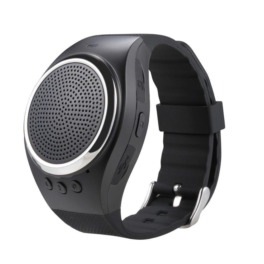 LingTud Olahraga Musik Bluetooth Nirkabel Speaker Watch A dengan FM Radio, Panggilan Handsfree, TF Kartu Bermain, Selfie Rana, Jam Alarm HP Anti-hilang untuk Smartphone, Hitam-Intl
