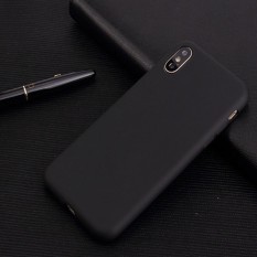 Lize Case Apple iPhone X Rubber Silicone Anti Glare Skin Back Case / Silikon iphone X / Jelly Case / Ultrathin / Soft Case Slim Black Matte iphone X / Casing Hp / Baby Skin Case - Hitam / Black