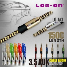 Log On 3.5mm AUX kabel Audio Cable LO-AX1 Metal Shell Gold Plated 1.5M