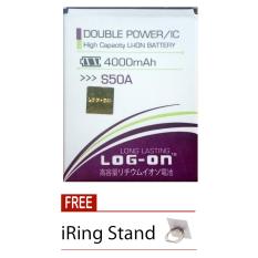 Log On Baterai Advan S50A - Double Power Battery - 4000 mAh + Free iRing Stand
