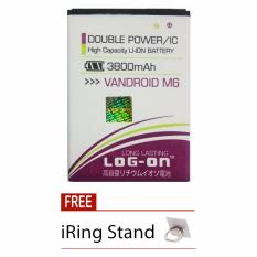 Log On Baterai Advan Vandroid M6 - Double Power Battery - 3800 mAh + Free iRing Stand