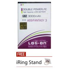 Log On Baterai Mito A69 Fantasy 3 - Double Power Battery - 3000 mAh + Free i-Ring Stand