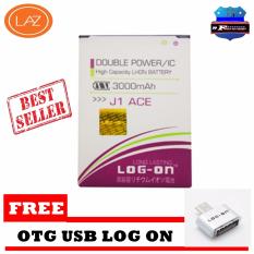 LOG-ON Baterai Samsung Galaxy J1 Ace - Double Power Battery - 3000mAh + FREE OTG Micro