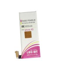 LOG-ON Battery For Iphone 4G 3000mAh - Double Power & IC Battery - Garansi 6 Bulan