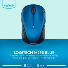 Logitech M235 Wireless Mouse - Biru