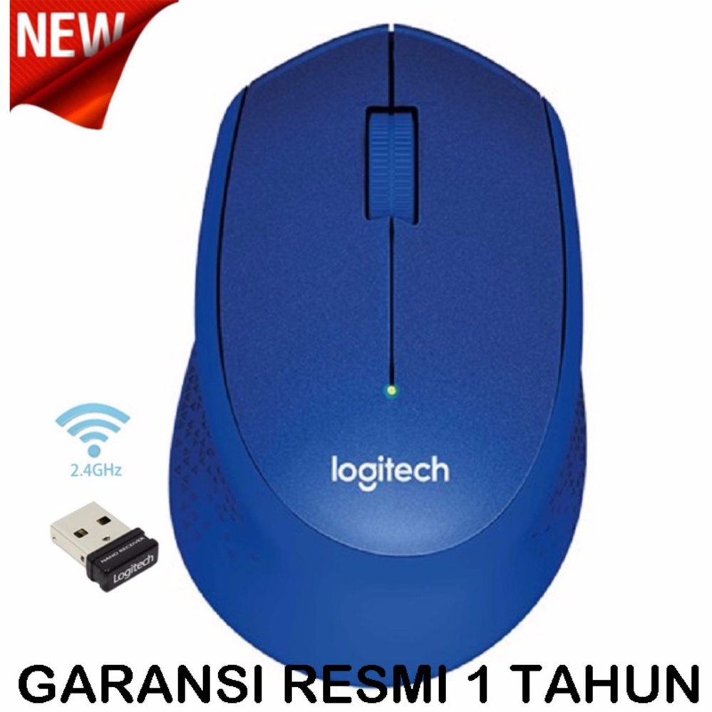 Logitech M331 Silent Plus Wireless Mouse - Biru .