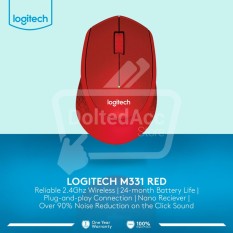 Logitech M331 Silent Wireless Mouse - Merah