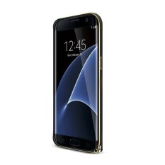 Love Mei Logam Melengkung Bumper Case Aluminium Alloy Shockproof Frame Cover Ultra Tipis Pelindung Cover Case untuk Samsung Galaxy S7 Edge (Hitam) (netral)-Intl