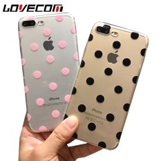 LOVECOM Phone Case For iPhone 7 plus 5.5 inch Fashion Polka Dot Transparent Soft TPU Phone Back Cover Cases 5.5
