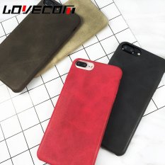 LOVECOM Phone Case untuk IPhone7 Plus 5.5 Inch Kemewahan Anggun Lembut Kulit Warna Solid Phone Back Cover Kasus Baru Capa China Red-Intl