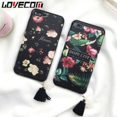 LOVECOM Retro Flowers Banana Leaf Soft Silk Phone Back Cover With Star Tassels Phone Cases For iPhone 7 New Capa - intl
