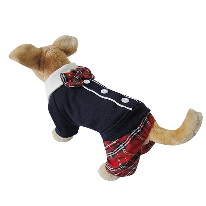 Lovely Bowtie Modis Gaya Kampus PET PUPPY Anjing ClothesJumpsuit Baju Pasangan untuk Musim Semi Musim Gugur Perempuan M-Intl