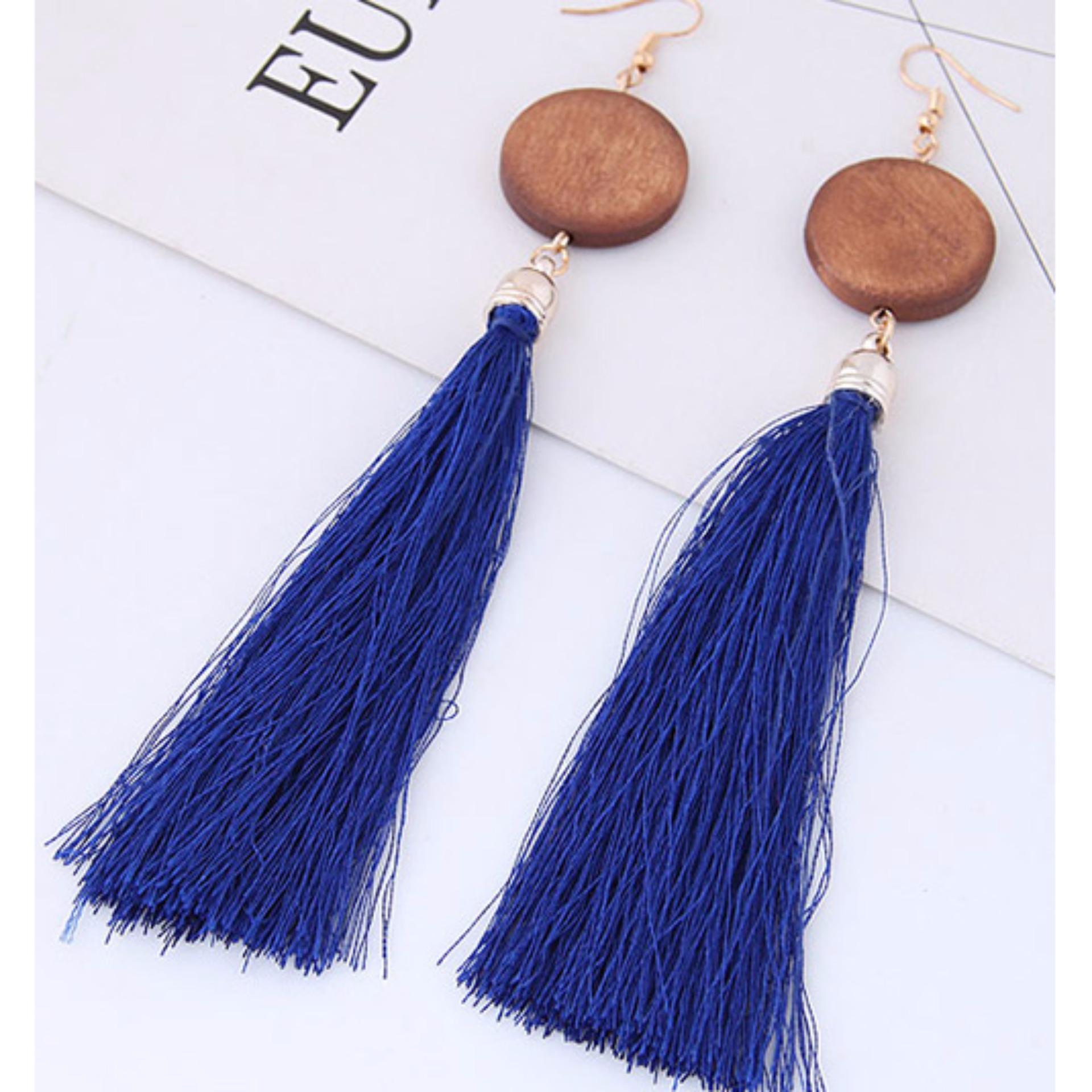 LRC Anting Gantung Elegant Tassel Decorated Earrings