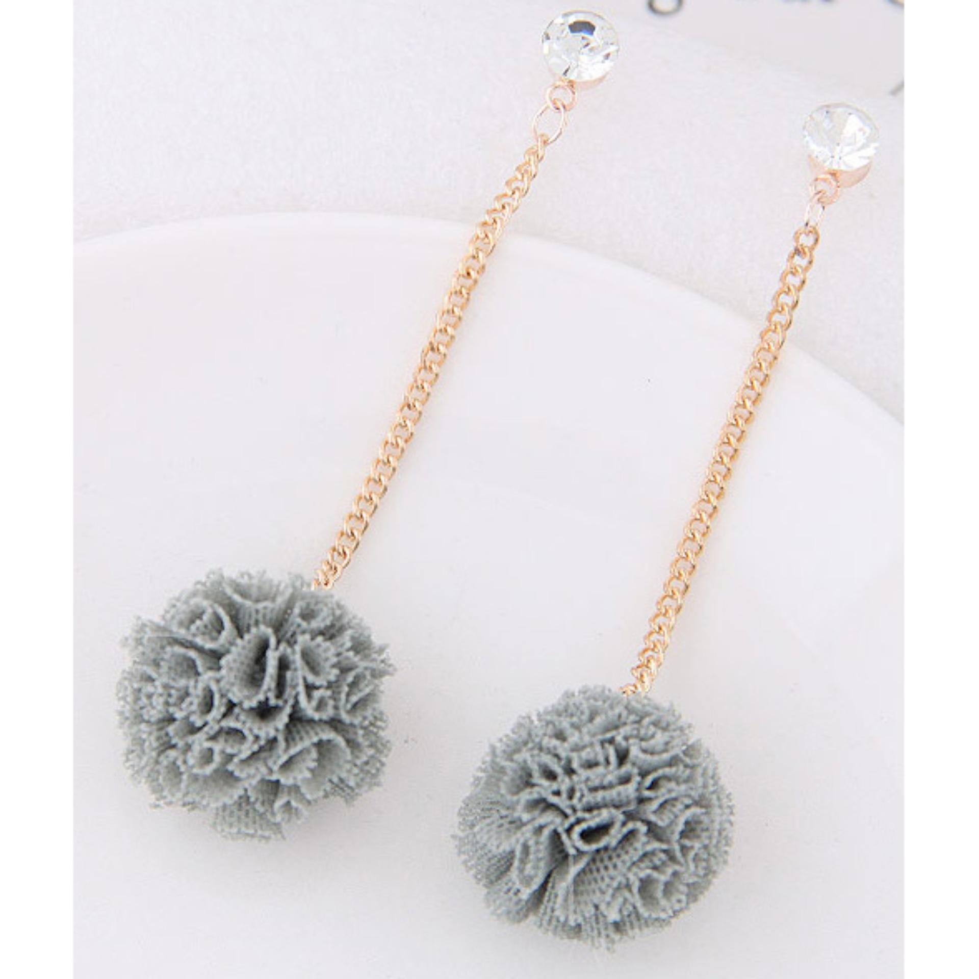LRC Anting Tusuk Sweet Flower Pendant Decorated Long Earrings